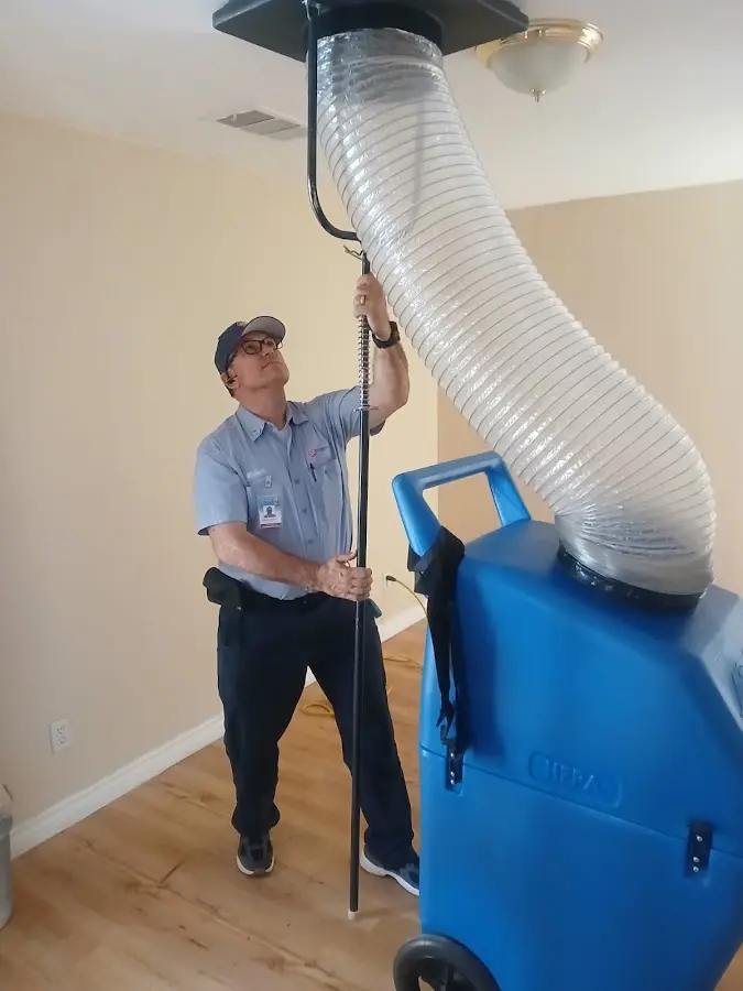 HVAC Installation technician using HEPA equipment in Wood-Ridge